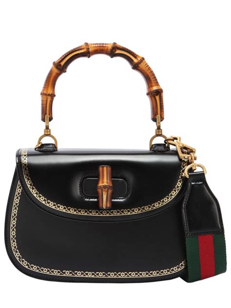 gucci bamboo top handle handbag|Gucci monogram bamboo handle bag.